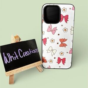 Floral Bow Pattern Phone Case - Multicolor